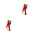 thumbnail image 1 of Ounissouiy Calcetín de Navidad lindo colgante chimenea regalos bolsa caramelo tarjeta almacenamiento calcetín casa comedor Club Festival Papá Noel 2piezas, 1 of 6