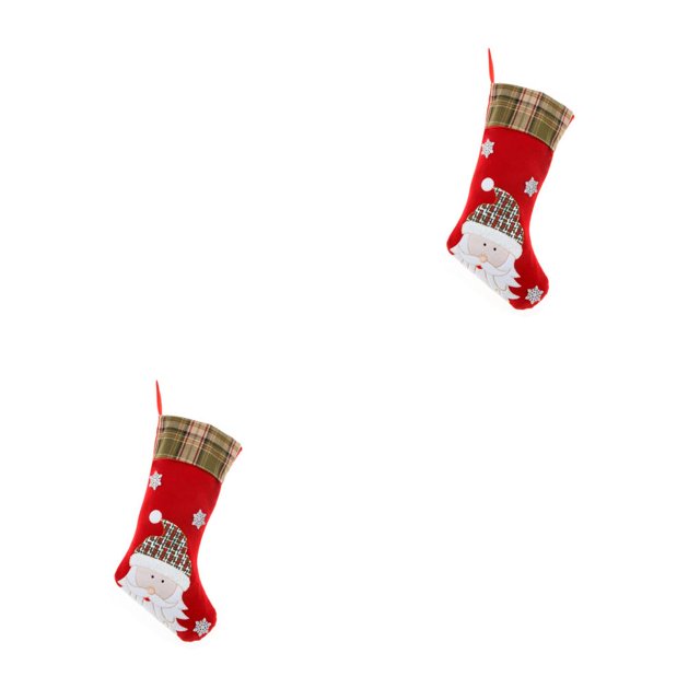 Ounissouiy Calcetín de Navidad lindo colgante chimenea regalos bolsa caramelo tarjeta almacenamiento calcetín casa comedor Club Festival Papá Noel 2piezas