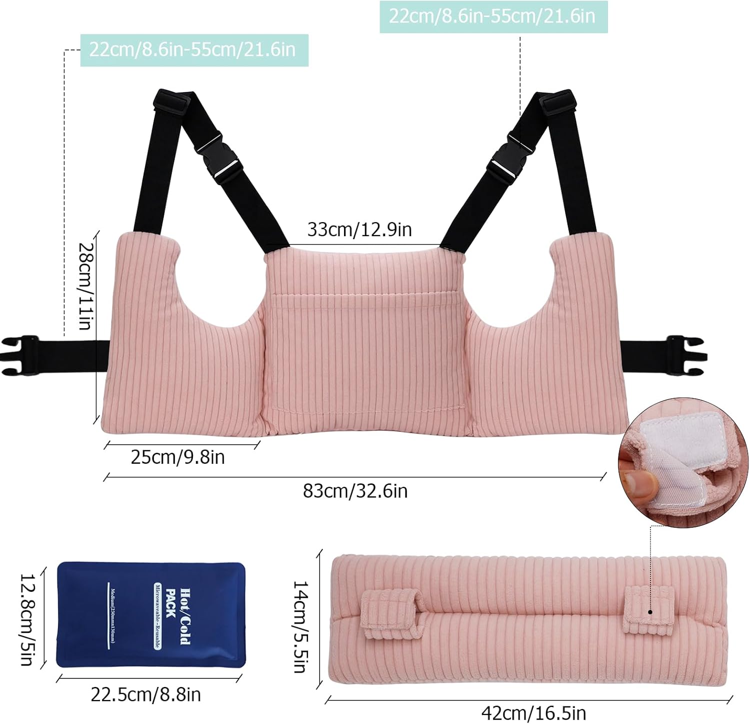 RoamReady Mastectomy Recovery Pillow, Post Surgery Hysterectomy Must Haves for Women Recovery Rest, Pink