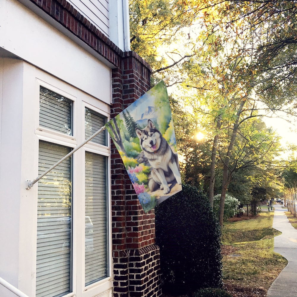 Alaskan Malamute Spring Garden House Flag 28 in x 40 in