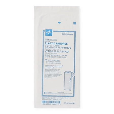 Medline Sterile Matrix Wrap Elastic Bandages with Self-Closure, 6" x 5 yd., Ideal for Wound Care, Single Pack