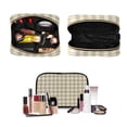 thumbnail image 4 of Iauyy 3 Piece Large Portable Hanging Toiletry Bags for Travel,Foldable Makeup Organizer with Multiple Compartments for Men&Women，White Checkered Pattern, 4 of 9