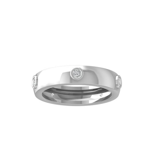 Araiya Fine Jewelry 10K White Gold Round-shape Lab Grown Diamond Wedding Band Ring ( 1/4 cttw, D-F Color, VS Clarity) Size 8.5