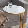 thumbnail image 4 of Walker Edison Table Ronde Moderne - Faux Marbre Blanc/or, 4 of 9