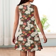 thumbnail image 5 of YOUYEDIAN Easter Girls Sleeveless Dress Casual Cute Elegant Bunny Print Crew Neck A-Line Dresses Summer Flowy Sundresses (Red, 8-9 Years), 5 of 5