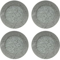 Koyal Wholesale Galvanized Metal Charger Plates, Set of 4, Modern Industrial Wedding Decor, Farmhouse Rustic Table Dcor