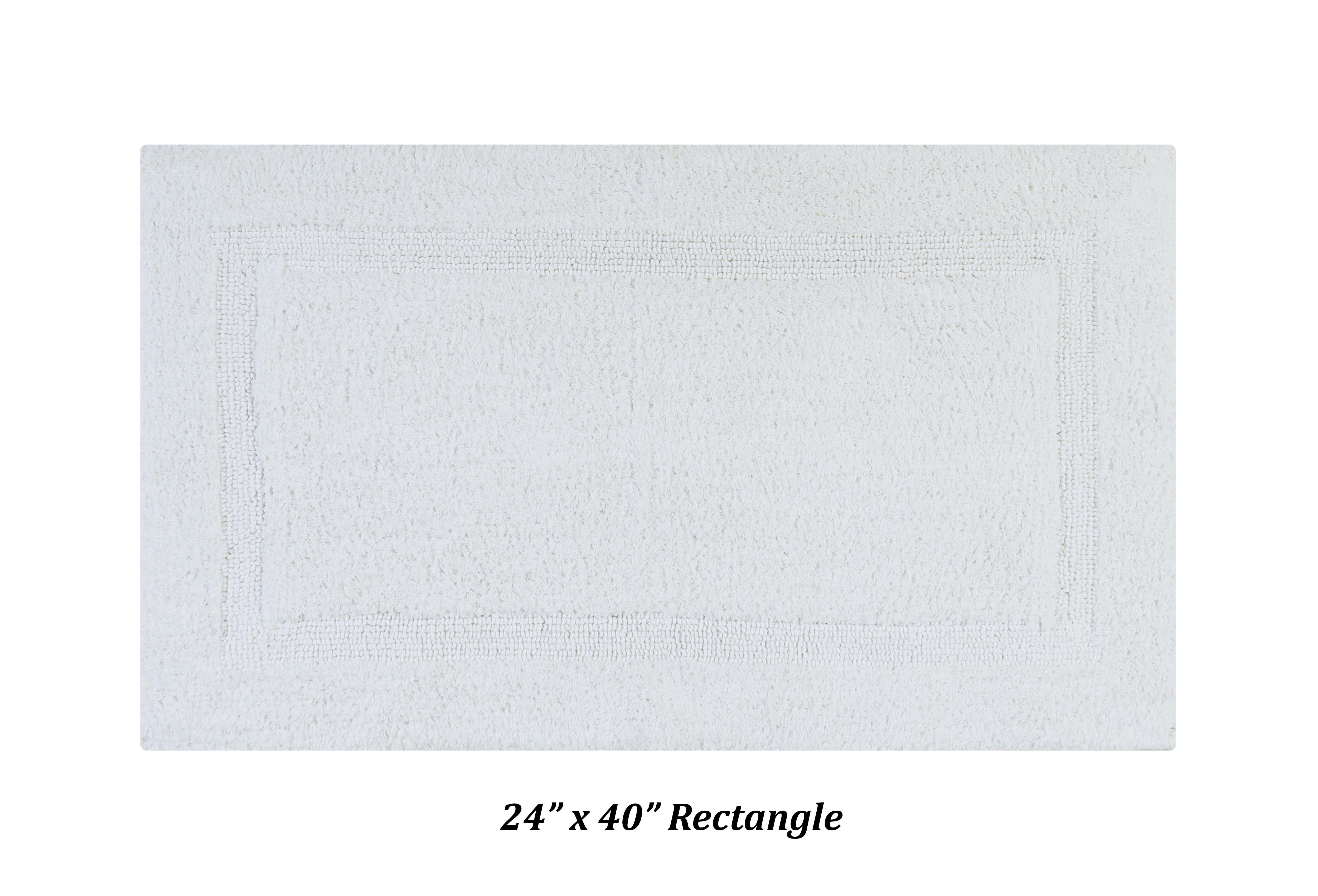 Better Trends 24" x 40" Premium Bathroom Rug Mat, 100% Cotton, Extra Soft Tufted Door Mat, Water Absorbent & Reversible Bath Mat (White) Lux Collection