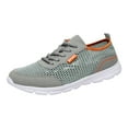 thumbnail image 5 of Mens Sneakers Breathable Mesh Lace up Running Shoes Comfy Arch Support Lightweight Soft Sole Fashion Workout Athletic Shoes Gray Size 7, 5 of 5