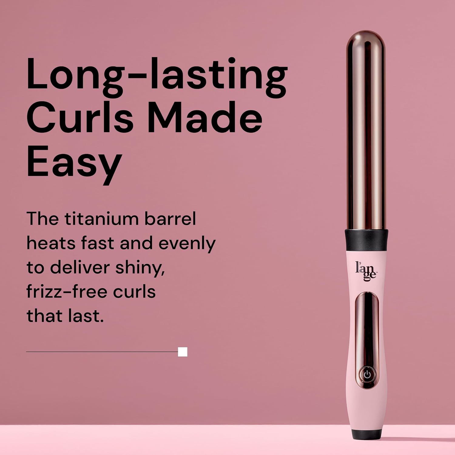 L'ange Hair Le Curl 1 Inch Titanium Curling Wand, Pink photo 2