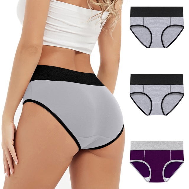Posijego Culottes Taille Haute pour Femmes, Lot de 3, Culottes Couvrantes, Respirantes, Grande Taille, Multipack