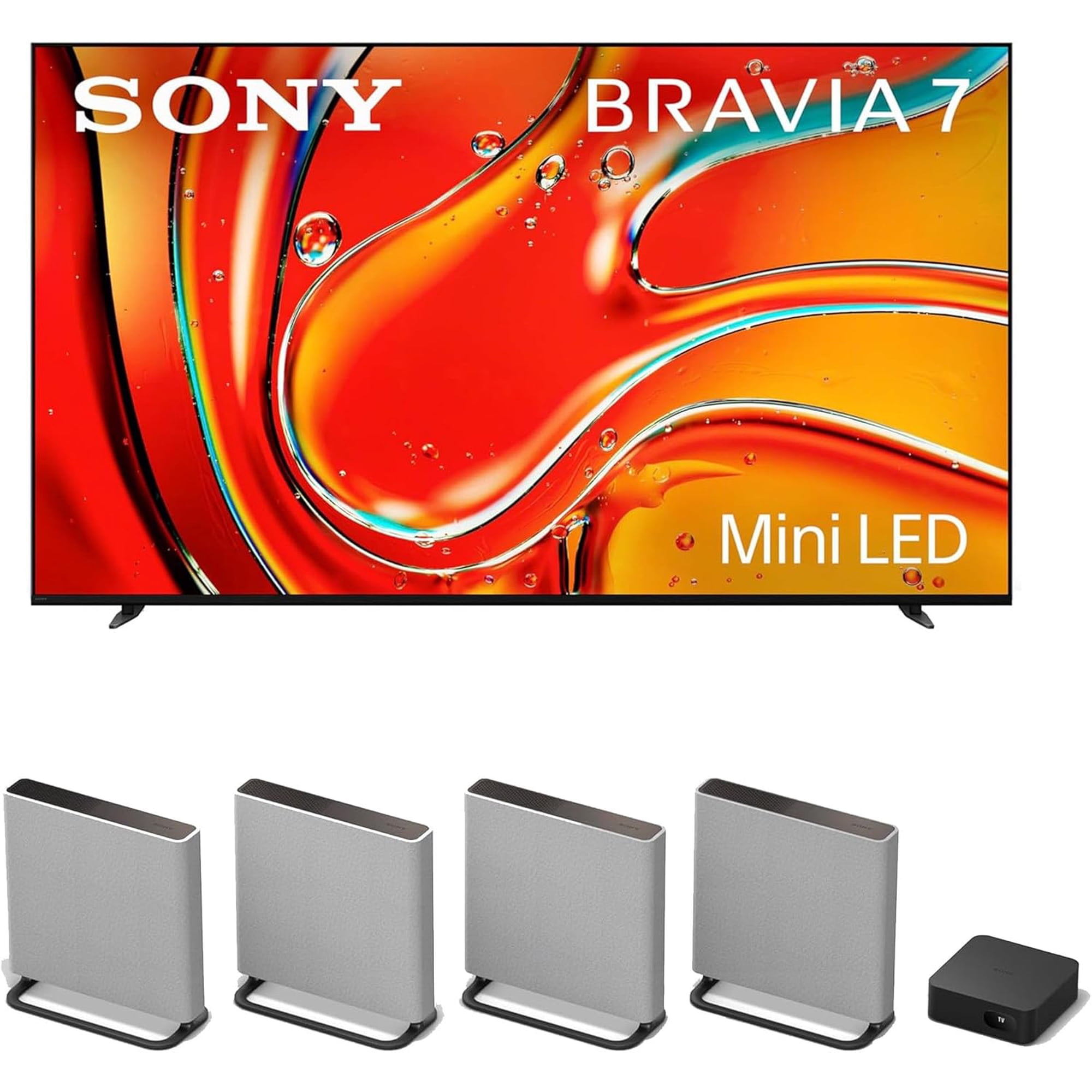 Sony K85XR70 85 Inch 4K Bravia LCD Mini LED Full Array HDR Google TV with a Sony HT-A9M2 4.0.4 Ch BRAVIA Theater Quad Soundbar (2024)