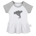 thumbnail image 1 of Nature Hurricane Pattern Dresses For Baby, Newborn Babies Skirts, Infant Princess Dress, 0-24M Kids Graphic Clothes (Gray Raglan Dresses, 18-24 Months), 1 of 4