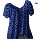 thumbnail image 4 of Sonducket Camiseta Cuello en V Blusa de manga corta Estampado Mujer Suelta Mujer Suelta Top de verano Prendas para la parte del cuerpo Azul 5XL Sonducket AP001865-16, 4 of 6
