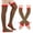 Striped, Solid Colored, variant on WJOSBXT 2026 Women's Striped Over Knee Thigh High Socks With Arm Warmer Fingerless Gloves Set for Halloween Christmas