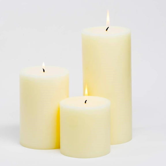Richland 4" Pillar Candles Ivory Set of 3