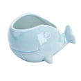 thumbnail image 1 of Matsuzay Bonito jarrón de cerámica para peces, decoración duradera y única para el jardín del hogar, maceta europea ancha y carnosa Decoración del hogar Azul claro, adorno de ballena con agujero, 1 of 6