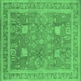 thumbnail image 1 of Ahgly Company Indoor Square Oriental Emerald Green Industrial Area Rugs, 7' Square, 1 of 4