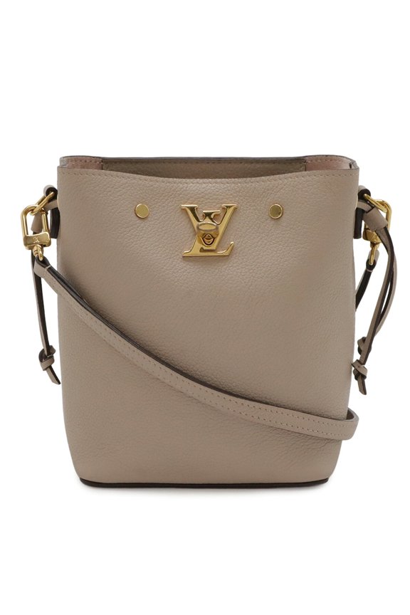 Pre-Owned LOUIS VUITTON Nano Lockme Bucket Shoulder Bag, Leather, Beige, M69205