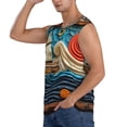 thumbnail image 3 of Fuzoiu Whimsical Sailboat Ocean Art Print Men's Sleeveless T-shirt,Sleeveless Tee Shirts,Quick-Dry Athletic Tank Top for Gym, Running, Sports & Outdoor Activities-Small, 3 of 7