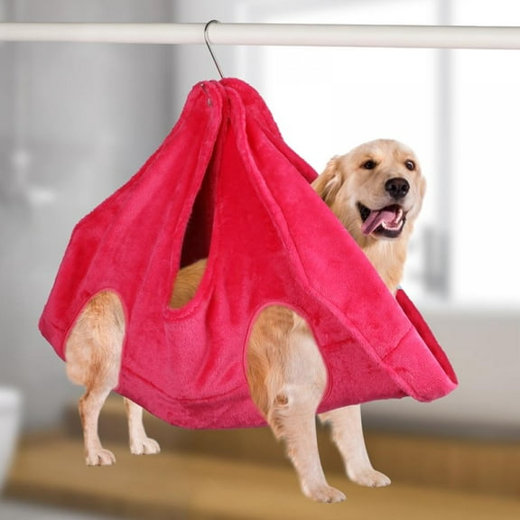 Savlot Soft Convenient Pet Cat/Dog Grooming Hammock Helper Cat Grooming Thicken Hammocks Restraint Bag Puppy Dog Cat Nail Clip Trimming Bathing Bag There Are 2 S-shaped Hooks In The Package
