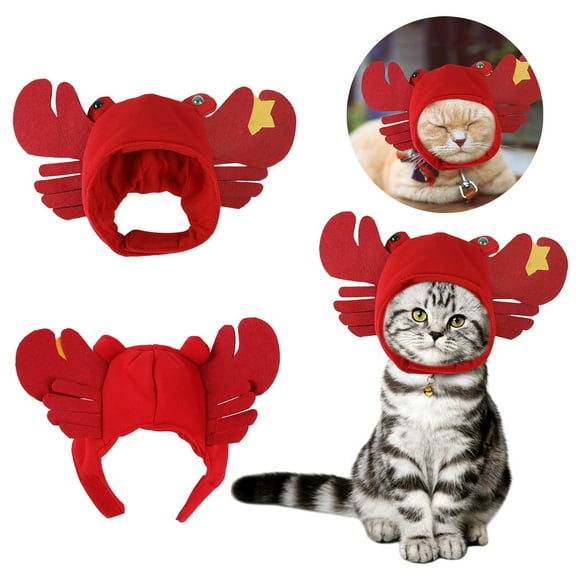 Replio Cat Hat Cat Dog Costume Cute Pet HHat Crab Hat Party Halloween Dress Up Adjustable Birthday Gifts Christmas