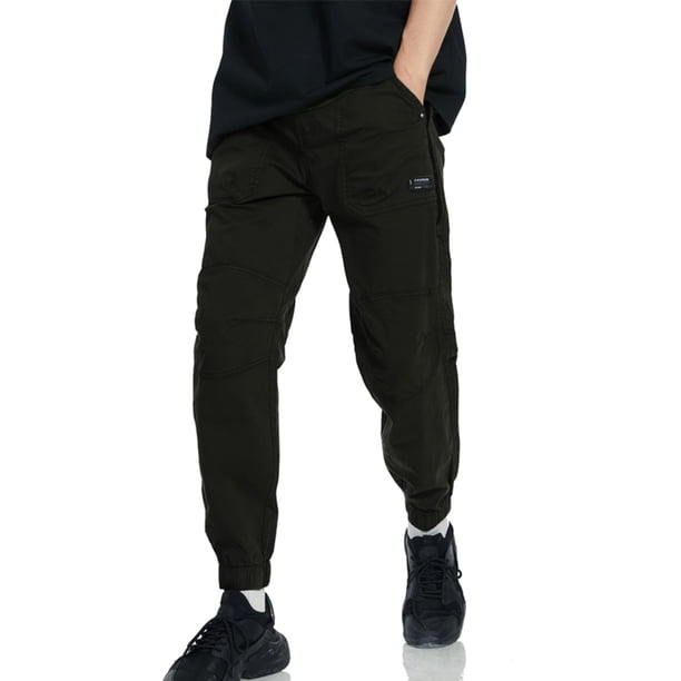 Pantalones largos para hombre, bolsillos laterales, pies pequeños, ajustados, largos, para hombre