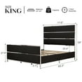 thumbnail image 7 of VanAcc King Upholstered Bed Frame with 59" Tall Headboard & Footboard/Black, 7 of 7