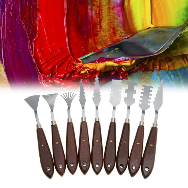 OTVIAP 9PCS Professional Spatula Paint Mixture Scraper Set Artist Oil