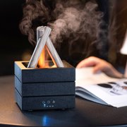 Essential Oil Diffuser, Campfire Flame Fire Diffuser, Ultrasonic Cool Mist Humidifier, Scent Aroma Diffuser with 7 Colors Light, Timer & Auto-Off for Home, Room