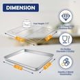 thumbnail image 2 of shiyou-12.5 Inch Baking Pan with Rack Set, Quarter Size Stainless Steel Toaster Oven Pan and Wire Rack, Nonstick Metal Tray for Baking Cookies/Roasting Vegetables/Grilling Steaks, Dishwasher Safe, 2 of 4