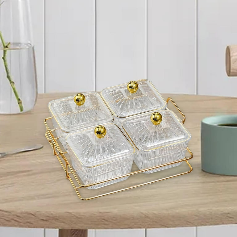 Buy Wholesale China Bamboo Divided Serving Tray With Clear Acrylic Lid  Dried Fruit Storage Box 4 Nuts Snack Candy Plate & Snack Plates at USD 1.5