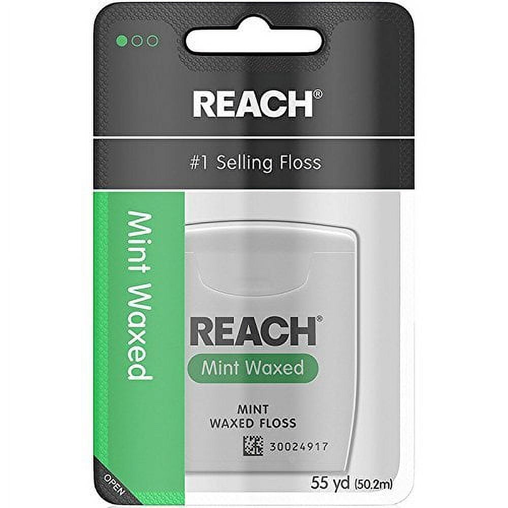 Reach, Mint Waxed Floss, 200 Yards, Dental Gum Plaque Removal