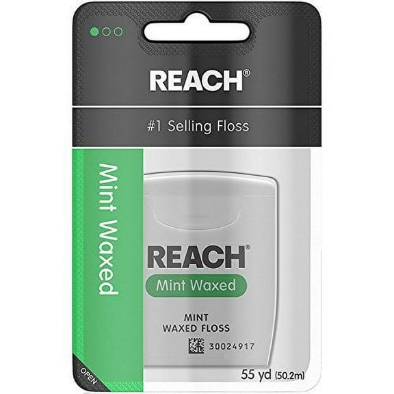 Reach Dental Floss, Mint, waaxxed, 55 Yard (Pack of 8)