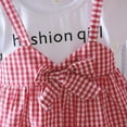 thumbnail image 5 of URMAGIC Toddler Baby Girls Plaid Dress,Summer Infant Girls Cute Fake Two Piece Short Sleeved Newborn Sweet Outfit Clothes, 5 of 5