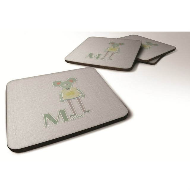 Juego de 4 posavasos de espuma Treasures Alphabet M For Mouse, 3,5, multicolor Caroline's Treasures BB5738FC