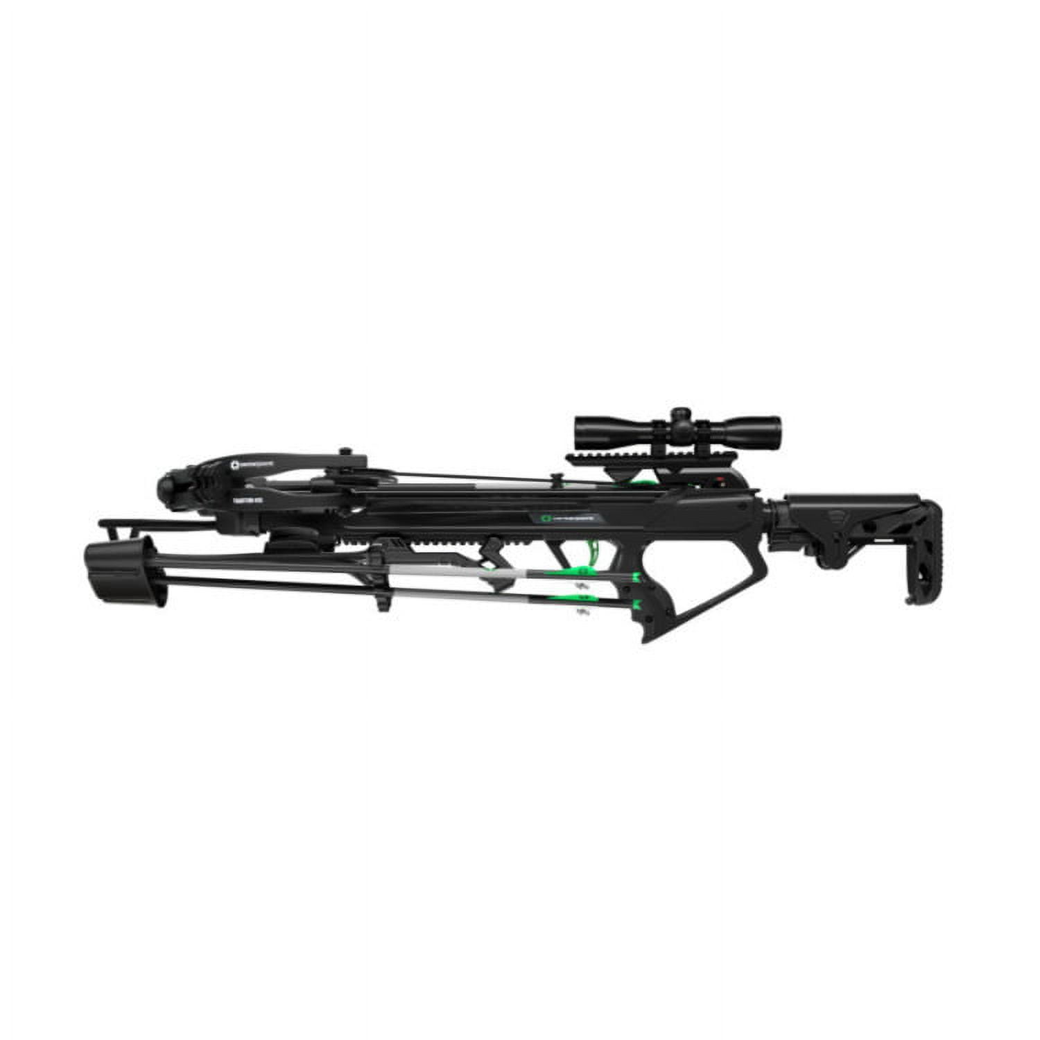 CenterPoint Tradition 405 Crossbow Package, 405 FPS, Whisper Silencing System, 4x32 Illuminated Scope, Stealth Black (C0002)