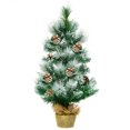 thumbnail image 3 of Patiojoy 24" Snow Flocked Pine Artificial Christmas Tree Tabletop Xmas Tree W/ Burlap Base, 3 of 10