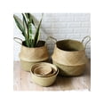 thumbnail image 5 of Seagrass Working Rattan Wicker Storage Basket Planting Folding Flower Pot Laundry Basket Home Garden Belly Flower Pot Decoration, 5 of 5