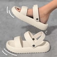 thumbnail image 2 of oqasdz Sandals Women Soft Open Toe Flat Sandals for Beach Vacation Spring Slip On Lightweight Breathable Design Casual Outdoor, 2 of 3