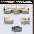 thumbnail image 2 of Meetleisure 7 Pieces Patio Furniture Sets, All Weather PE Wicker Outdoor Conversation Set with Glass Table (Beige), 2 of 6