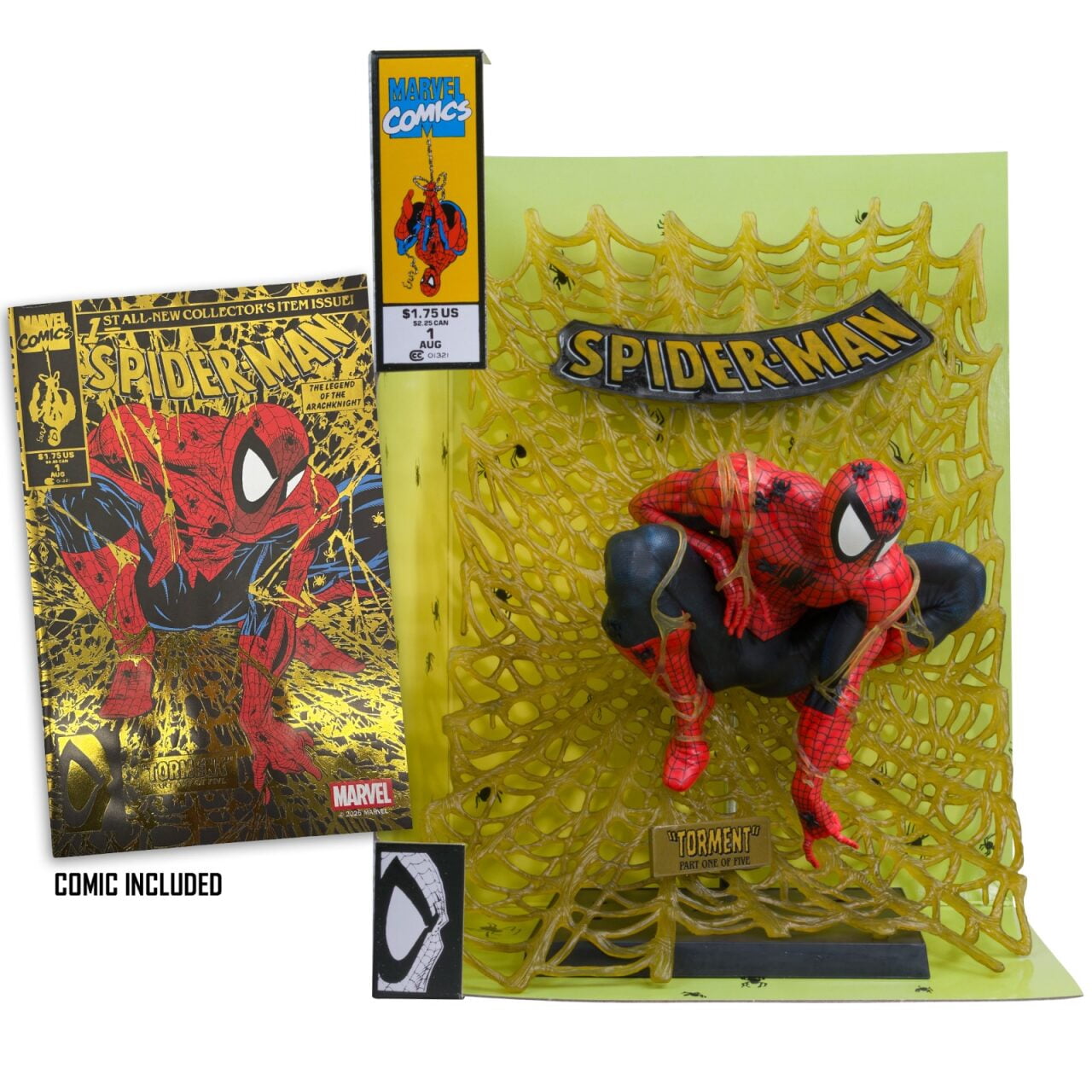 Spider-Man 1:6th Scale Collectible w/ Scene (Marvel: Spider-Man #1 [Gold Edition]) (Gold Label) - McFarlane Toys