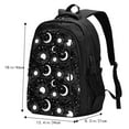 thumbnail image 5 of Cauagu Crescent and Stars Print Travel Laptop with USB Charging Port,Extra Large Backpack College Backpack Business Work Bag Casual Daypack Perfert for Men Women, 5 of 7