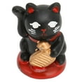 thumbnail image 3 of Adornos de gato de la fortuna, resina, ondeando, gato de la suerte, japonés, para decoración de mesa, restaurante, negro, 3 of 14