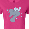thumbnail image 4 of Inktastic Cute Manatees with Bubbles Women's T-Shirt, 4 of 5