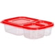 thumbnail image 2 of Caja Bento Reutilizable Contenedor Frutas 3 Compartimentos para Estudiantes () Rojo, 2 of 3