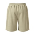 thumbnail image 5 of GrmtClth Mens Shorts Casual Elastic Waist Loose Fit Sweat Shorts Summer Athletic Texture Shorts Beach Running Shorts with Pockets Khaki M, 5 of 7
