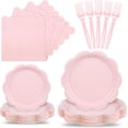 thumbnail image 6 of 96 Pcs Ivory Paper Plates and Napkins Set Party Supplies, Tableware set for 24 Guest include Disposable Ivory Scalloped Plates, Napkins and Forks for Baby Shower Bridal Shower Wedding, 6 of 11