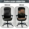 thumbnail image 4 of Renewold Deer American Flag Retro Office Chair Cover Universal Stretch Desk Chair Cover with Elastic Bottom Removable for Armrest Chairs Home Office Decor, S, 4 of 7