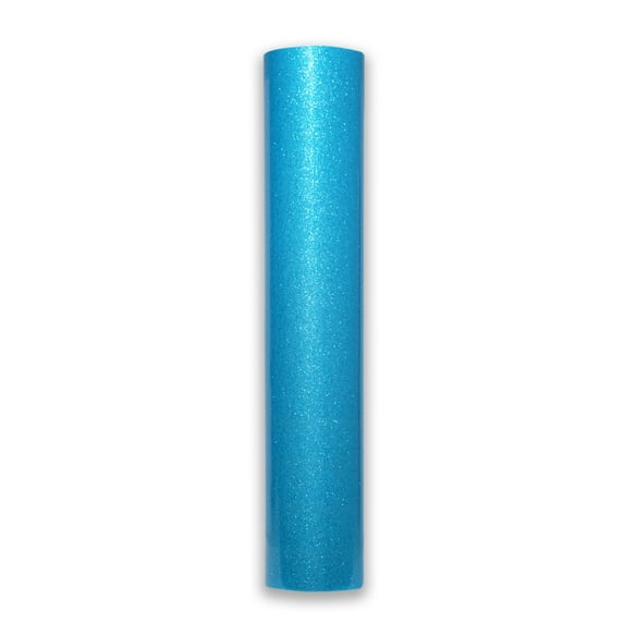 Light Blue Glitter Vinyl Rolls for Cricut, Silhouette | 11 Feet | Translucent Permanent Adhesive Vinyl By Craftables