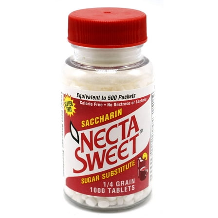 Necta Sweet Saccharin Sugar Substitute Tablets, Calorie Free and Gluten Free, Equivalent to 500 Packets, 1000 Count